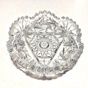 Hawkes Sawtooth Cut Glass Serving Dish